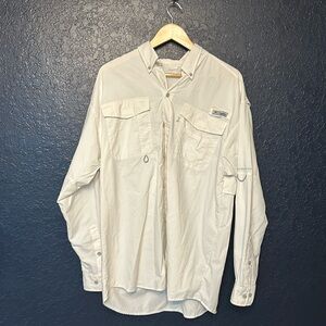 Large White Columbia PFG fishing shirt